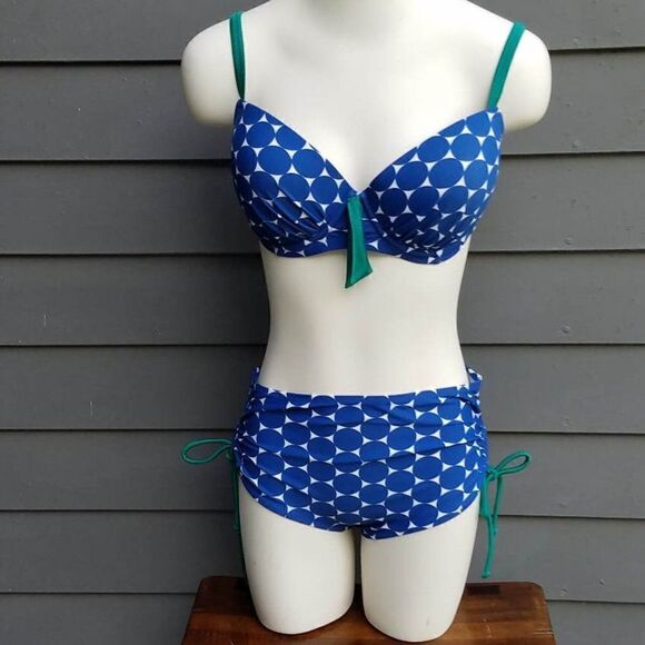 Pour Moi Blue/Green Polka Dot Bikini ( 2 pieces) - Picture 1 of 11